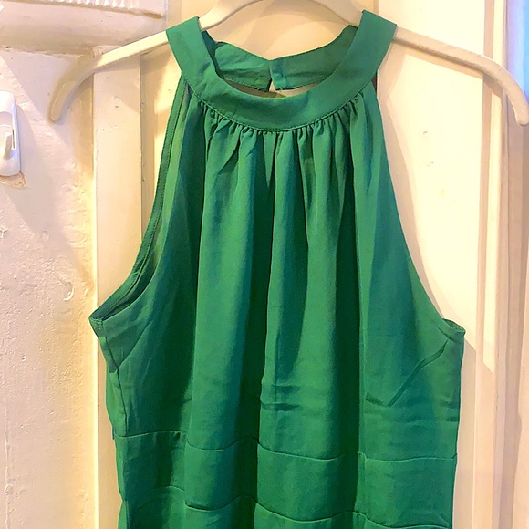 Kelly Green High Neck Open Back Tiered Mini Dress - Picture 10 of 16